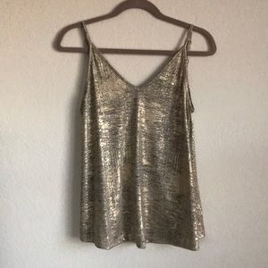 Fun Gold Foil Open Back Top